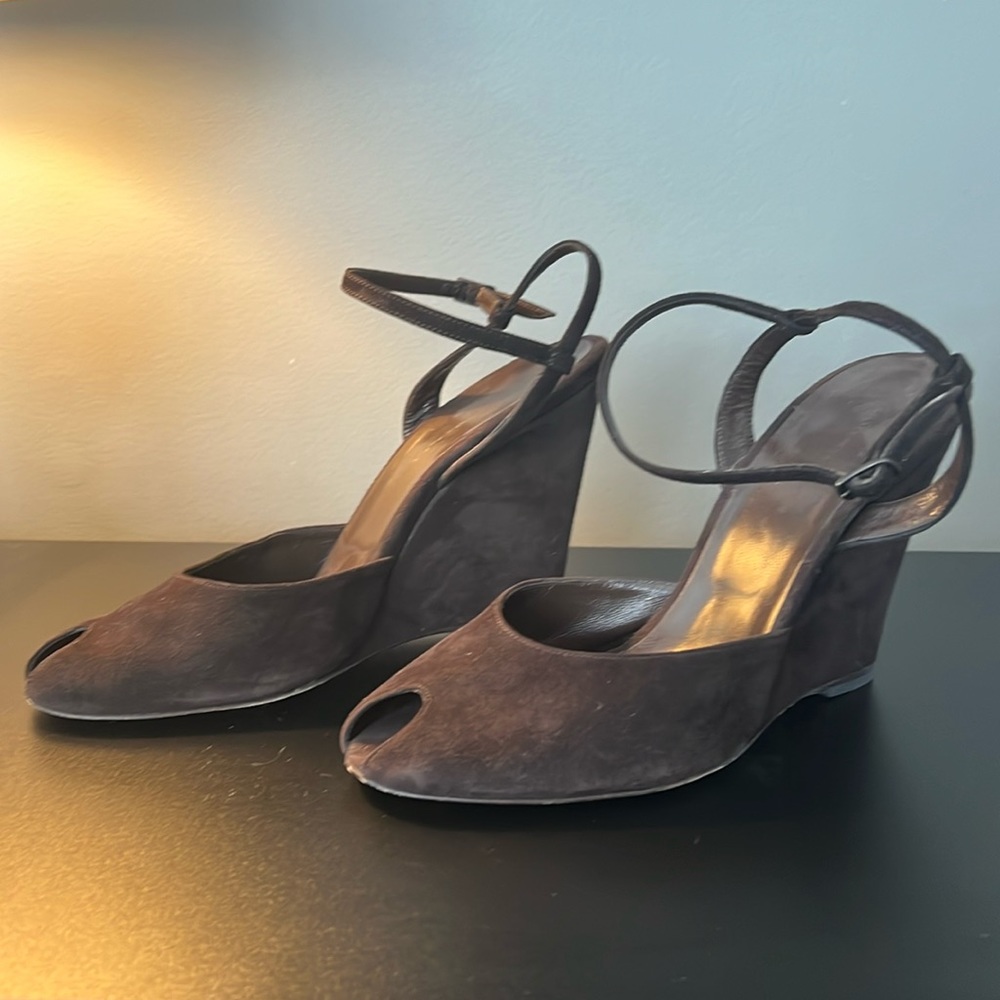 Balenciaga suede wedges brown size 40